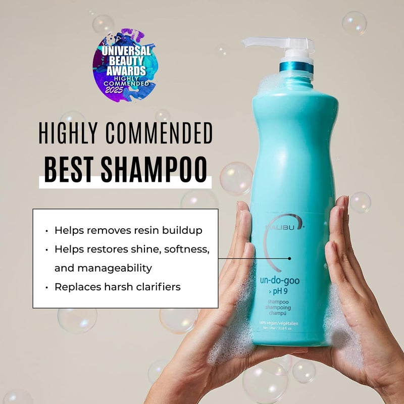 Malibu C Un-Do-Goo Clarifying Shampoo - Removes Product Build Up and Resins from Hair - Shine Restoring, Sulfate-Free Cleanser (33.8 oz) - Image 2